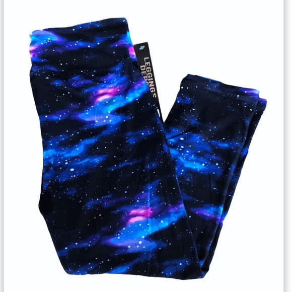 Leggings Depot Pants - Galaxy Star Capri Legging